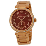 Buy Shop Michael Kors Skylar Maroon Dial Rose Gold Steel Strap Watch for Women - MK6086 USA Online