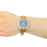 Buy Shop Michael Kors Slim Runway Analog Blue Dial Brown Leather Strap Watch For Men - MK8508 USA Online
