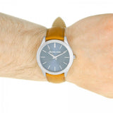 Buy Shop Michael Kors Slim Runway Analog Blue Dial Brown Leather Strap Watch For Men - MK8508 USA Online