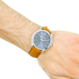 Buy Shop Michael Kors Slim Runway Analog Blue Dial Brown Leather Strap Watch For Men - MK8508 USA Online