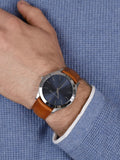 Buy Shop Michael Kors Slim Runway Analog Blue Dial Brown Leather Strap Watch For Men - MK8508 USA Online