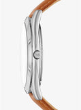 Buy Shop Michael Kors Slim Runway Analog Blue Dial Brown Leather Strap Watch For Men - MK8508 USA Online