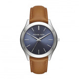 Buy Shop Michael Kors Slim Runway Analog Blue Dial Brown Leather Strap Watch For Men - MK8508 USA Online