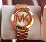 Buy Shop Michael Kors Slim Runway Analog Gold Dial Gold Steel Strap Watch For Women - MK3739 USA Online