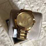 Buy Shop Michael Kors Slim Runway Analog Gold Dial Gold Steel Strap Watch For Women - MK3739 USA Online