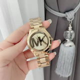 Buy Shop Michael Kors Slim Runway Analog Gold Dial Gold Steel Strap Watch For Women - MK3739 USA Online