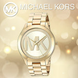 Buy Shop Michael Kors Slim Runway Analog Gold Dial Gold Steel Strap Watch For Women - MK3739 USA Online