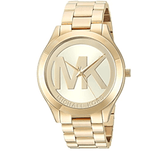 Buy Shop Michael Kors Slim Runway Analog Gold Dial Gold Steel Strap Watch For Women - MK3739 USA Online