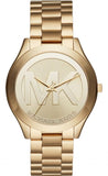 Buy Shop Michael Kors Slim Runway Analog Gold Dial Gold Steel Strap Watch For Women - MK3739 USA Online