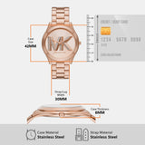 Buy Shop Michael Kors Slim Runway Analog Rose Gold Dial Rose Gold Steel Strap Watch For Women - MK4733 USA Online