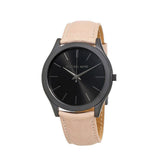 Buy Shop Michael Kors Slim Runway Black Dial Beige Leather Strap Watch For Men - MK8510 USA Online