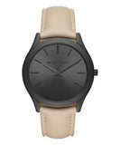 Buy Shop Michael Kors Slim Runway Black Dial Beige Leather Strap Watch For Men - MK8510 USA Online