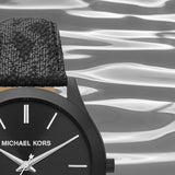 Buy Shop Michael Kors Slim Runway Black Dial Black Leather Strap Watch For Men - MK8908 USA Online