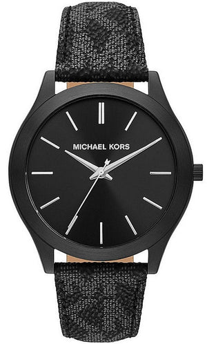 Buy Shop Michael Kors Slim Runway Black Dial Black Leather Strap Watch For Men - MK8908 USA Online