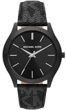 Buy Shop Michael Kors Slim Runway Black Dial Black Leather Strap Watch For Men - MK8908 USA Online