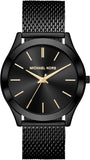 Buy Shop Michael Kors Slim Runway Black Dial Black Mesh Strap Watch for Women - MK8607 USA Online