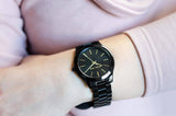 Buy Shop Michael Kors Slim Runway Black Dial Black Stainless Steel Strap Watch for Women - MK3221 USA Online