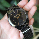 Buy Shop Michael Kors Slim Runway Black Dial Black Stainless Steel Strap Watch for Women - MK3221 USA Online