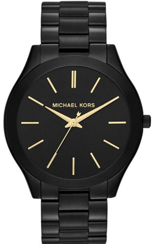 Buy Shop Michael Kors Slim Runway Black Dial Black Stainless Steel Strap Watch for Women - MK3221 USA Online