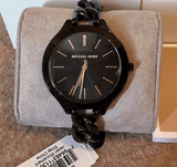 Buy Shop Michael Kors Slim Runway Black Dial Black Steel Strap Watch for Women - MK3317 USA Online