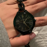 Buy Shop Michael Kors Slim Runway Black Dial Black Steel Strap Watch for Women - MK3317 USA Online