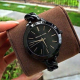 Buy Shop Michael Kors Slim Runway Black Dial Black Steel Strap Watch for Women - MK3317 USA Online