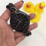 Buy Shop Michael Kors Slim Runway Black Dial Black Steel Strap Watch for Women - MK3317 USA Online