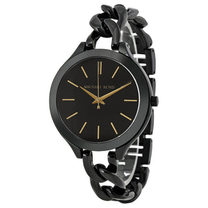 Buy Shop Michael Kors Slim Runway Black Dial Black Steel Strap Watch for Women - MK3317 USA Online