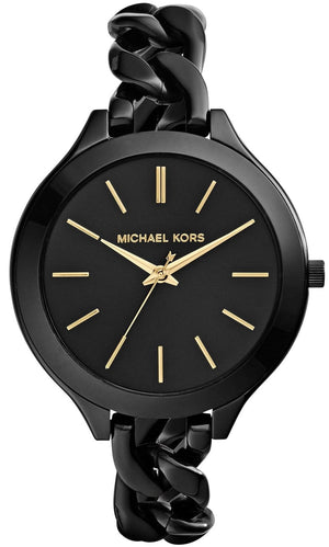 Buy Shop Michael Kors Slim Runway Black Dial Black Steel Strap Watch for Women - MK3317 USA Online