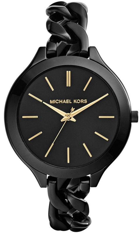 Buy Shop Michael Kors Slim Runway Black Dial Black Steel Strap Watch for Women - MK3317 USA Online