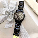 Buy Shop Michael Kors Slim Runway Black Dial Black Steel Strap Watch for Women - MK3589 USA Online