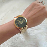 Buy Shop Michael Kors Slim Runway Black Dial Gold Steel Strap Watch for Women - MK3803 USA Online