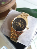Buy Shop Michael Kors Slim Runway Black Dial Gold Steel Strap Watch for Women - MK3803 USA Online