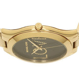 Buy Shop Michael Kors Slim Runway Black Dial Gold Steel Strap Watch for Women - MK3803 USA Online