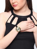 Buy Shop Michael Kors Slim Runway Quartz Gold Dial Black Leather Strap Watch For Women - MK2392 USA Online