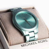 Buy Shop Michael Kors Slim Runway Blue Dial Blue Steel Strap Watch For Women - MK4525 USA Online