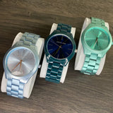 Buy Shop Michael Kors Slim Runway Blue Dial Blue Steel Strap Watch For Women - MK4525 USA Online