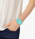 Buy Shop Michael Kors Slim Runway Blue Dial Blue Steel Strap Watch For Women - MK4525 USA Online
