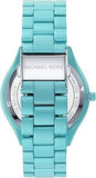 Buy Shop Michael Kors Slim Runway Blue Dial Blue Steel Strap Watch For Women - MK4525 USA Online
