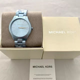 Buy Shop Michael Kors Slim Runway Blue Dial Blue Steel Strap Watch For Women - MK4548 USA Online