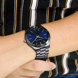 Buy Shop Michael Kors Slim Runway Blue Dial Grey Steel Strap Watch For Men - MK8584 USA Online