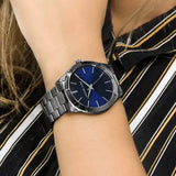 Buy Shop Michael Kors Slim Runway Blue Dial Grey Steel Strap Watch For Men - MK8584 USA Online