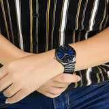Buy Shop Michael Kors Slim Runway Blue Dial Grey Steel Strap Watch For Men - MK8584 USA Online