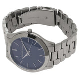 Buy Shop Michael Kors Slim Runway Blue Dial Grey Steel Strap Watch For Men - MK8584 USA Online