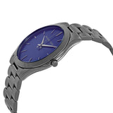 Buy Shop Michael Kors Slim Runway Blue Dial Grey Steel Strap Watch For Men - MK8584 USA Online