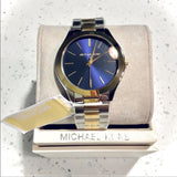 Buy Shop Michael Kors Slim Runway Blue Dial Two Tone Steel Strap Watch for Women - MK3479 USA Online