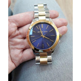 Buy Shop Michael Kors Slim Runway Blue Dial Two Tone Steel Strap Watch for Women - MK3479 USA Online