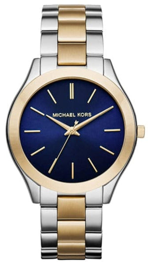 Buy Shop Michael Kors Slim Runway Blue Dial Two Tone Steel Strap Watch for Women - MK3479 USA Online