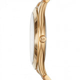 Buy Shop Michael Kors Slim Runway Blue Mother of Pearl Dial Gold Steel Strap Watch for Women - MK3492 USA Online