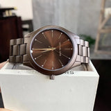 Buy Shop Michael Kors Slim Runway Brown Dial Brown Steel Strap Watch For Women - MK4508 USA Online